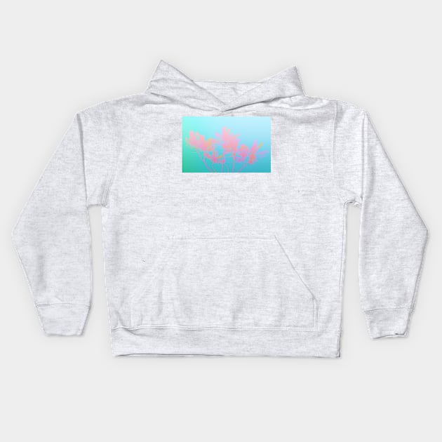 Pink palm Kids Hoodie by 3DVictory